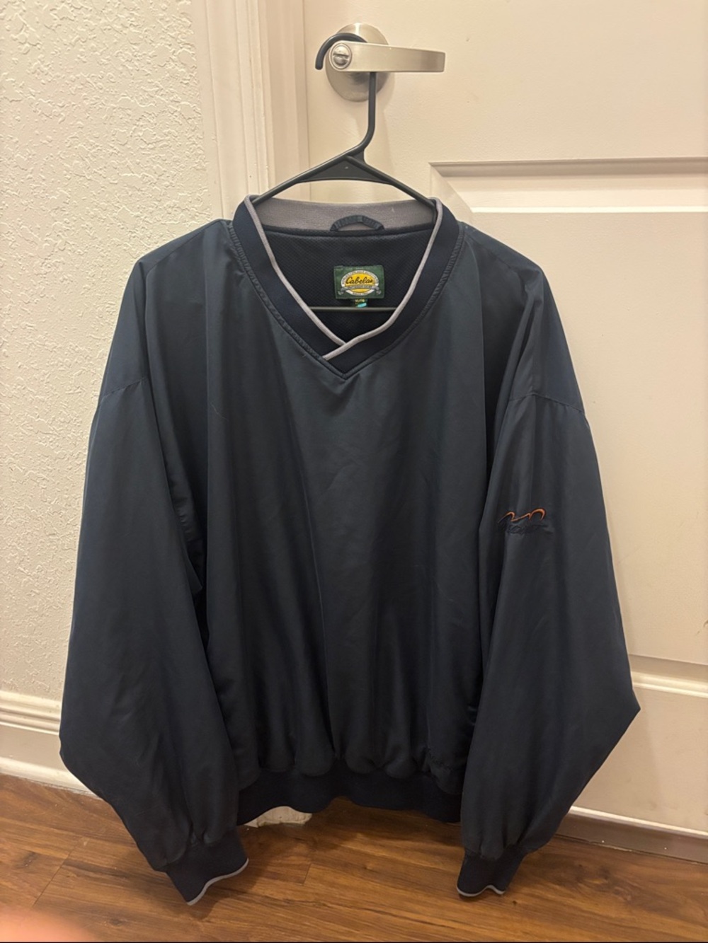 Cabela's Men's Navy Pullover Windbreaker with Contrast Trim